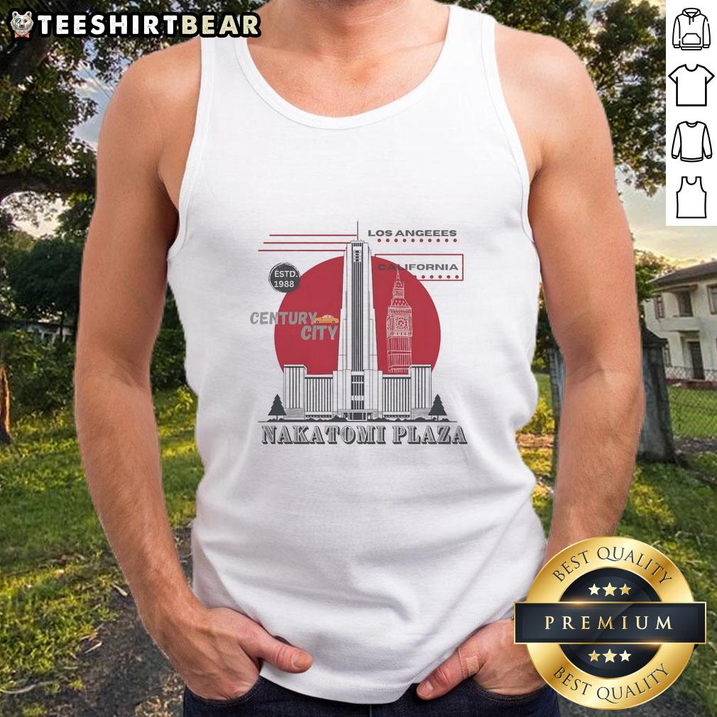 Nice Nakatomi Plaza Los Angeees California Century City Estd 1988 Tank Top Stylish Nice Nakatomi Plaza tank top featuring Century City, California, established 1988 design for fans and fashion lovers.