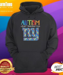 Alt Text: Nice New York Giants Autism Accept Understand Love Hoodie featuring team colors and supportive message.