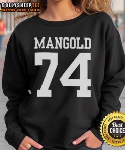 Nice New York Jets Nick Mangold 74 sweatshirt featuring team colors and logo, perfect for NFL fans.