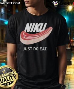 Nice Niku Just Do Eat T-Shirt featuring a vibrant design and motivational slogan for food lovers.