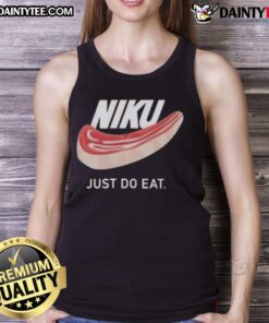 Nice Niku Just Do Eat tank top featuring a bold graphic design for food lovers and casual wear enthusiasts.