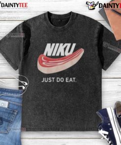 Nice Niku Just Do Eat washed t-shirt featuring a trendy design, perfect for casual wear and food lovers.