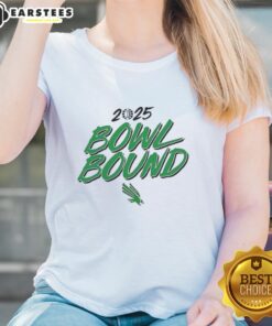 2025 Nice North Texas Mean Green Bowl Bound Ladies Tee featuring vibrant team colors and stylish design.