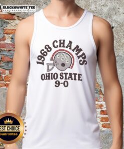 Nice Ohio State National Champs 1968 9-0 tank top featuring vintage design and team colors for fans and collectors.