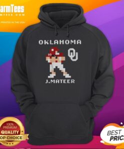 Alt Text: Retro Oklahoma Sooners football hoodie by John Mateer, showcasing team spirit and vintage style for fans.