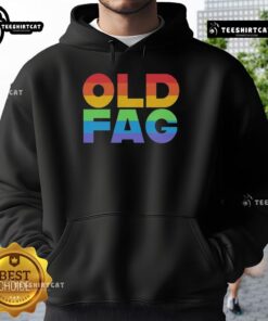 Nice old Fag Pride hoodie featuring vibrant rainbow colors and bold text, celebrating LGBTQ+ pride and inclusivity.