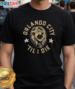 Alt Text: Nice Orlando City 'Til I Die T-Shirt featuring vibrant colors and bold graphics for passionate soccer fans.