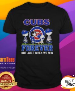 Nice Peanuts Snoopy and Friends X Chicago Cubs Forever t-shirt featuring a playful design for true Cubs fans.