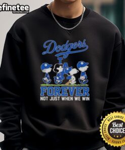 Nice Peanuts Snoopy and Friends X Los Angeles Dodgers sweatshirt celebrating fandom, perfect for game day and casual wear.