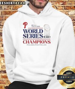 Nice Philadelphia Phillies Baseball 2025 World Series Champions Trophy Hoodie, showcasing team pride and championship spirit.