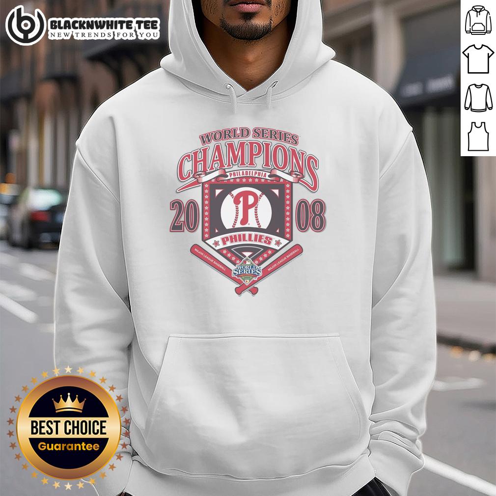 Nice Philadelphia Phillies White Cooperstown World Series Champions Arch Hoodie Alt Text: Nice Philadelphia Phillies White Cooperstown World Series Champions Arch Hoodie for fans and collectors.