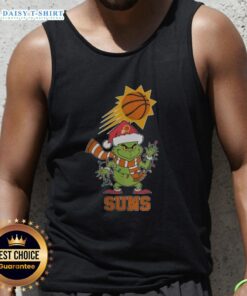Phoenix Suns Christmas Grinch Santa Hat tank top for holiday 2025, perfect for festive fans and game day wear.