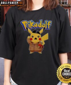 Stylish Pikadolf Pokemon Pikachu ladies tee featuring a vibrant design, perfect for fans and casual wear.