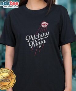 Nice Pitching Ninja Los Angeles Dodgers T-Shirt - Image 3