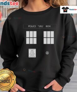 Nice Police Public Call Box The TARDIS sweatshirt featuring a vibrant design for Doctor Who fans.