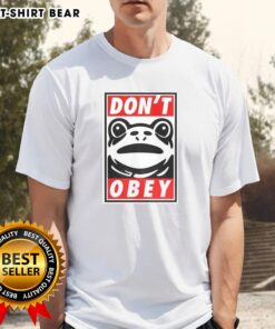 Nice Portland Frog Demands That You Don't Obey T-Shirt featuring a colorful frog graphic and catchy slogan.