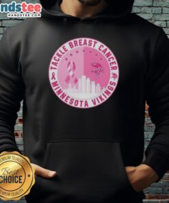 Nice Premium Tackle Breast Cancer Minnesota Vikings Football Skyline Hoodie featuring a stylish design and vibrant colors.