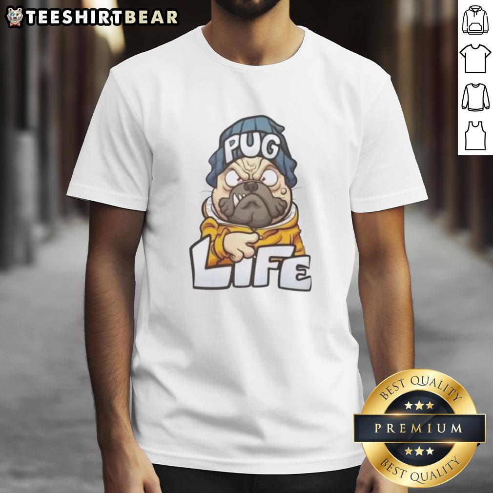 Nice Pug Life Gangsta Dog Cartoon T Shirt Funny Nice Pug Life Gangsta Dog Cartoon T-Shirt featuring a playful pug in sunglasses and a gold chain.