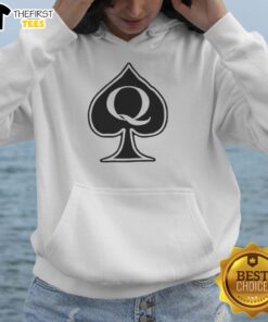 Stylish Nice Queen Spades Hoodie featuring a bold design, perfect for fashion-forward individuals and card game enthusiasts.