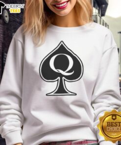 Stylish Nice Queen Spades Sweatshirt featuring a bold spade design, perfect for fashion-forward gamers and card enthusiasts.