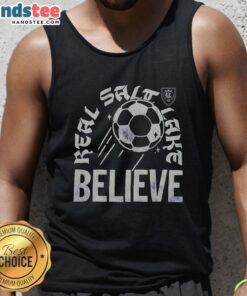 Stylish Nice Real Salt Lake Believe tank top featuring vibrant team colors and logo, perfect for fans and casual wear.