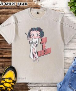 Retro cartoon princess parody on a washed t-shirt featuring Nice Rebel Pinup design. Join the rebellion in style!