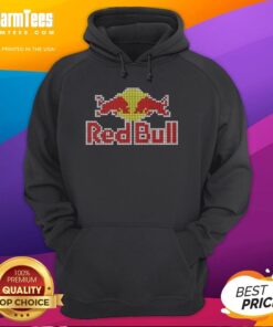 Nice Red Bull 8-Bit Logo Hoodie featuring a vibrant retro design, ideal for fans of nostalgic gaming and stylish apparel.