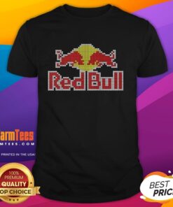 Nice Red Bull 8 Bit Logo T-Shirt featuring a retro pixel art design of the iconic Red Bull logo in vibrant colors.