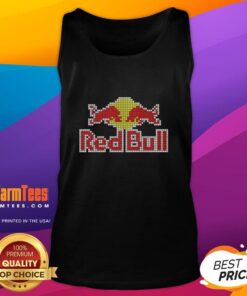 8-bit logo tank top featuring a vibrant Nice Red Bull design, perfect for retro style enthusiasts.