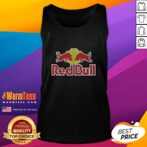 8-bit logo tank top featuring a vibrant Nice Red Bull design, perfect for retro style enthusiasts.
