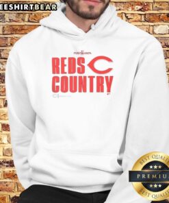Cincinnati Reds Baseball 2025 MLB Postseason hoodie featuring vibrant red design, perfect for fans and game day wear.