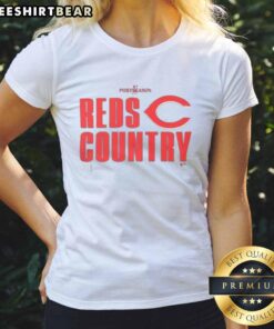 Nice Reds Cincinnati Reds Baseball 2025 MLB Postseason Ladies Tee, featuring a stylish design in vibrant red color.