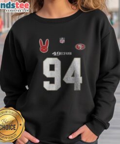 Stylish Nice San Francisco 49ers Bad Bunny Benito sweatshirt for 2025-2026 season, perfect for fans and fashion lovers.