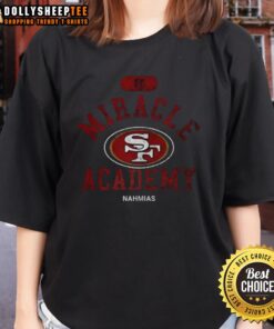 Nice San Francisco 49ers NFL Miracle Academy Nahmias Ladies Tee in vibrant red, perfect for female fans showing team spirit.