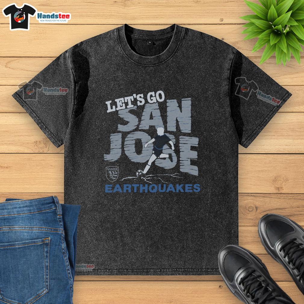 nice-san-jose-earthquakes-lets-go-san-jose-washed-t-shirt Nice San Jose Earthquakes 'Let's Go San Jose' washed t-shirt featuring team colors and logo for fans.