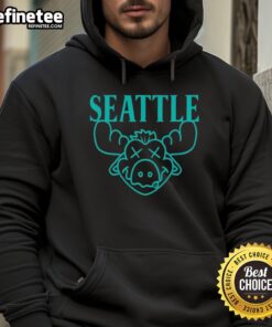 Cozy Nice Seattle Moose hoodie featuring MLB Seattle Mariners logo, perfect for fans and chilly game days.