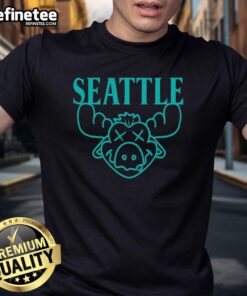 Nice Seattle Moose MLB Seattle Mariners T-Shirt featuring the iconic moose mascot design in vibrant colors.