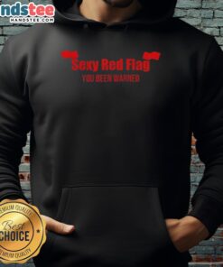Alt Text: Stylish Nice Sexy Red Flag You've Been Warned Hoodie in vibrant red, perfect for casual wear and making a statement.