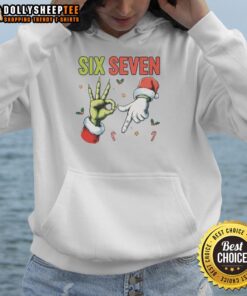 Funny Nice Six Seven 6 7 67 meme Christmas hoodie design featuring festive graphics and vibrant colors.