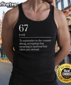 Nice Six Seven Number 67 meme dictionary definition tank top design featuring humorous text and graphics.