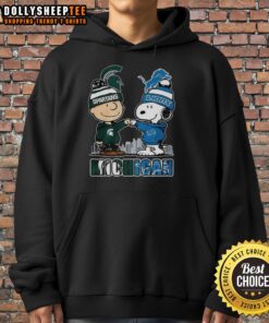 Nice Snoopy Michigan State Spartans and Detroit Lions winter hoodie for 2025, perfect for sports fans and cold weather.