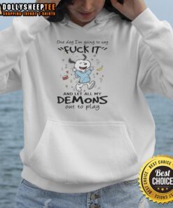 Nice Snoopy hoodie featuring 'One Day I'm Going to Say F*ck It' text, perfect for casual wear and dog lovers.