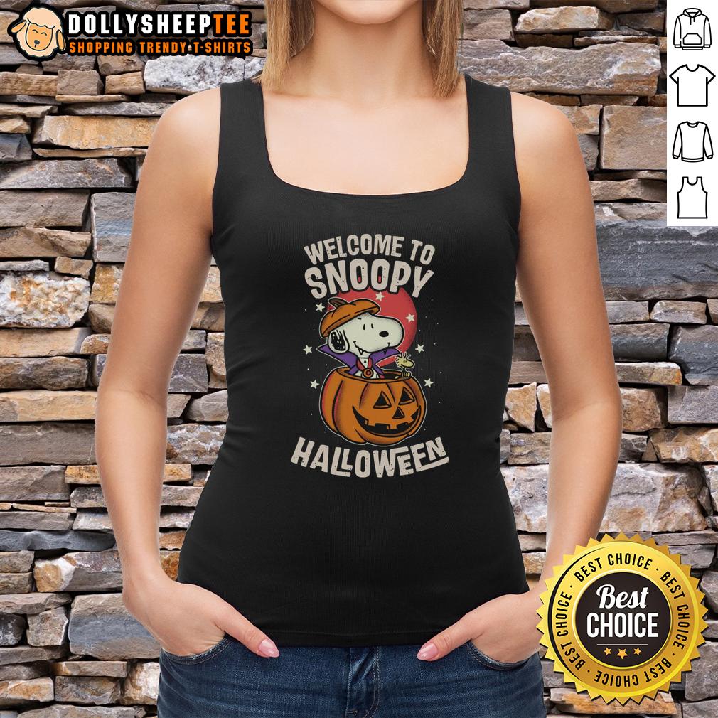 Nice Snoopyween Welcome To Snoopy Halloween Tank Top Welcome to Snoopy Halloween tank top featuring Snoopy in festive attire, perfect for celebrating Snoopyween.