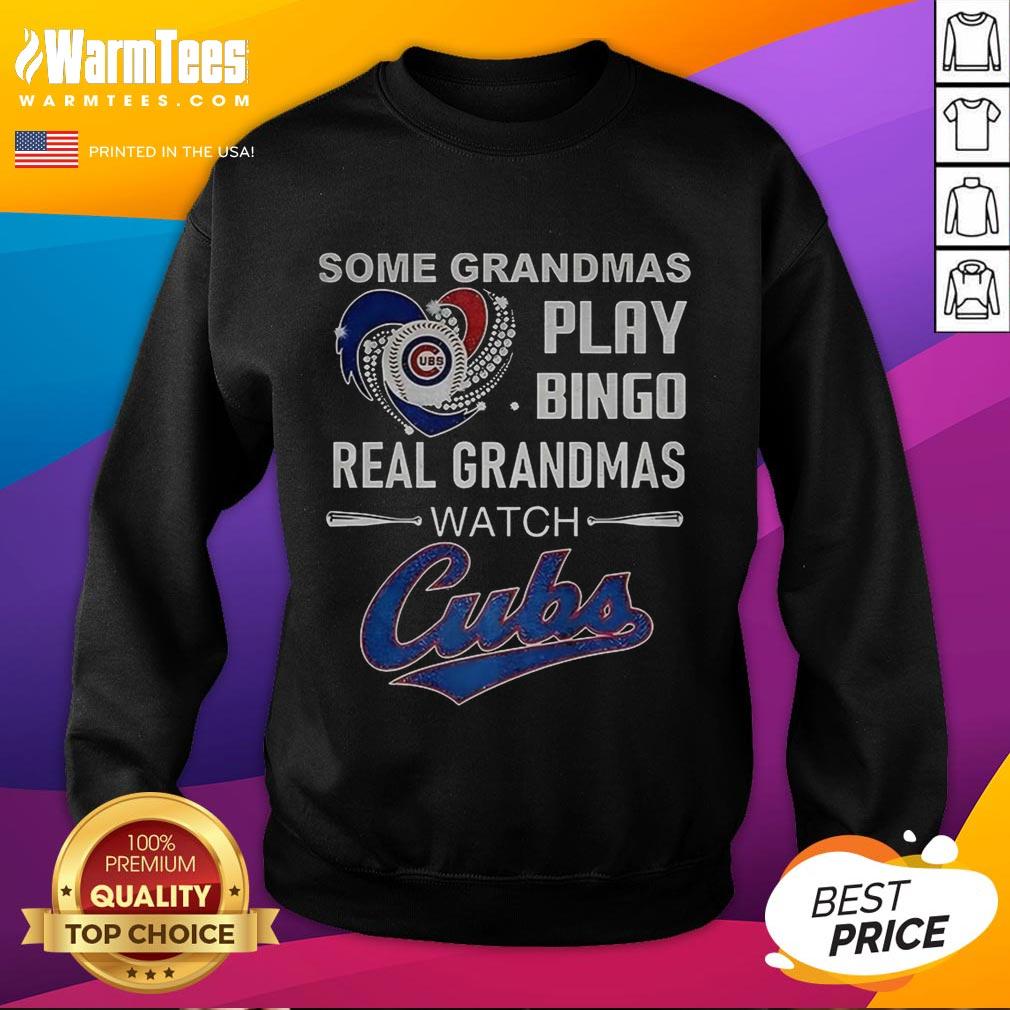 nice-some-grandmas-play-bingo-real-grandmas-watch-chicago-cubs-baseball-diamond-heart-sweatshirt Grandmas wearing 'Real Grandmas Watch Cubs' sweatshirt enjoy bingo at a Chicago Cubs baseball game, showcasing team spirit.