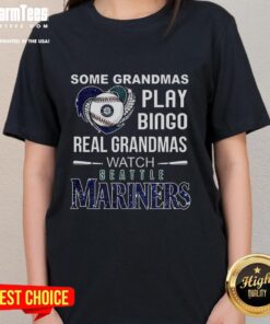 Grandmas enjoying Seattle Mariners baseball on a diamond heart tee, showcasing their love for the game and bingo.