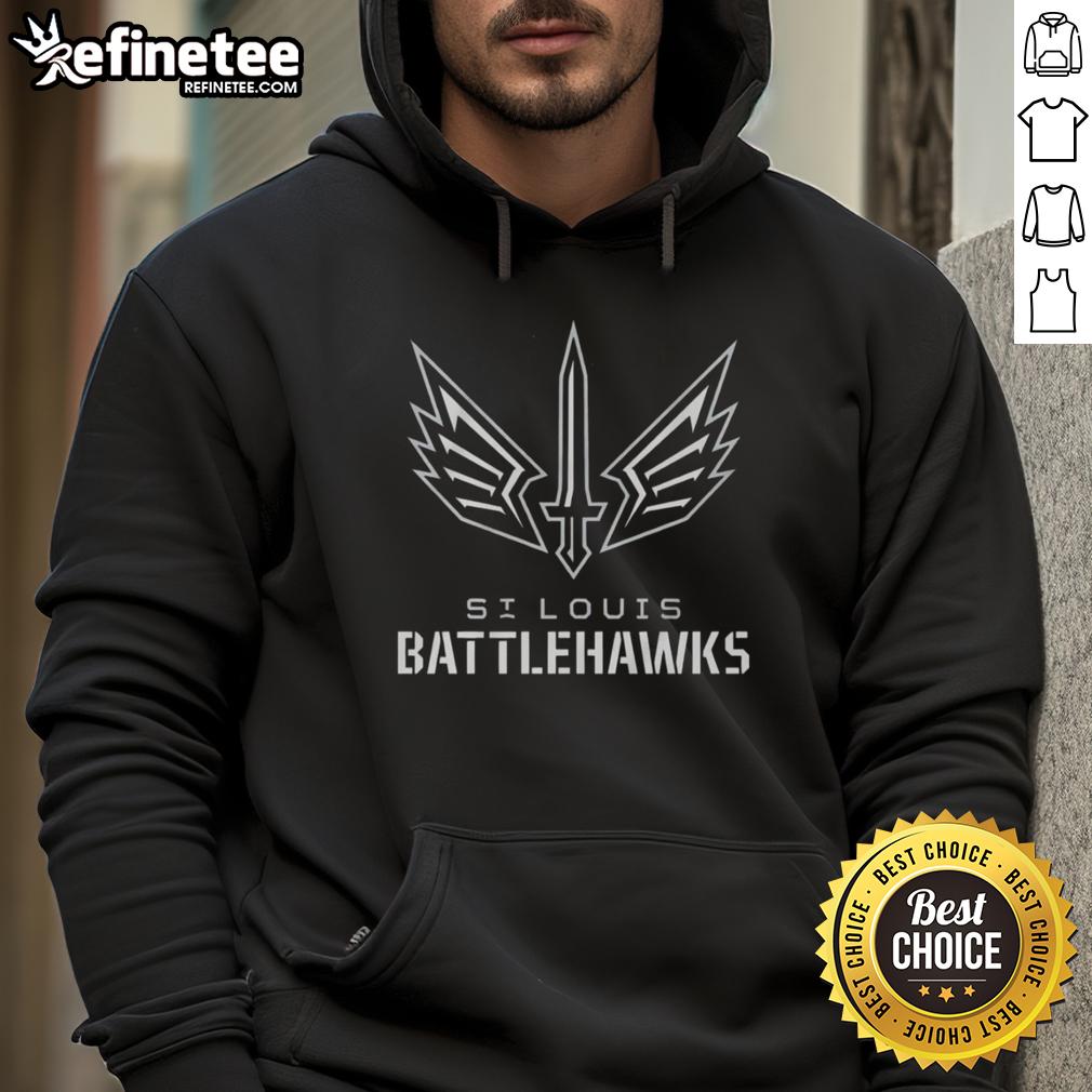nice-st-louis-battlehawks-lockup-logo-hoodie Stylish Nice St. Louis Battlehawks lockup logo hoodie for fans of the XFL team, showcasing team spirit and comfort.