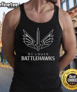 Stylish tank top featuring the Nice St. Louis Battlehawks lockup logo for fans of XFL football apparel.
