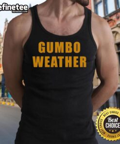 Nice T Bob Hebert wearing a Gumbo Weather tank top, showcasing vibrant colors and a relaxed summer vibe.