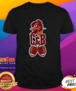 Nice Tampa Bay Buccaneers Football C and B logo mascot T-shirt featuring vibrant team colors and bold design.