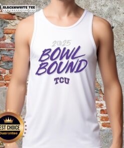 Nice TCU Horned Frogs Football 2025 Bowl Bound tank top, perfect for fans celebrating team spirit.